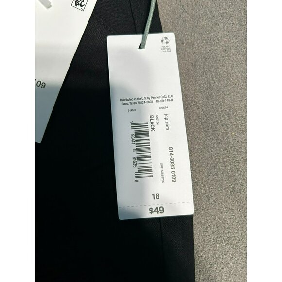 Liz Claiborne 18 April Black Flat Front Pull On Slim Leg Ankle - Picture 5 of 7